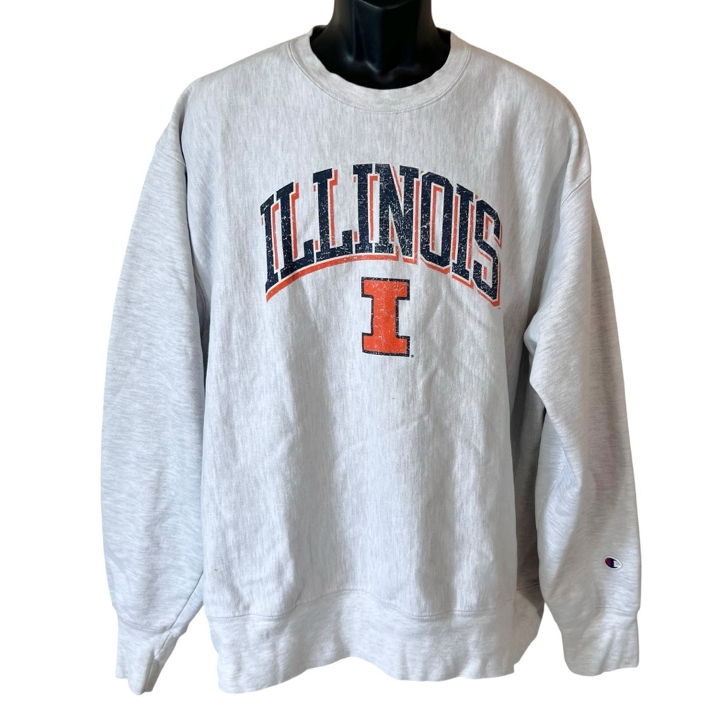 Champion Reverse Weave Gray Illinois Fighting Illini Sweatshirt
